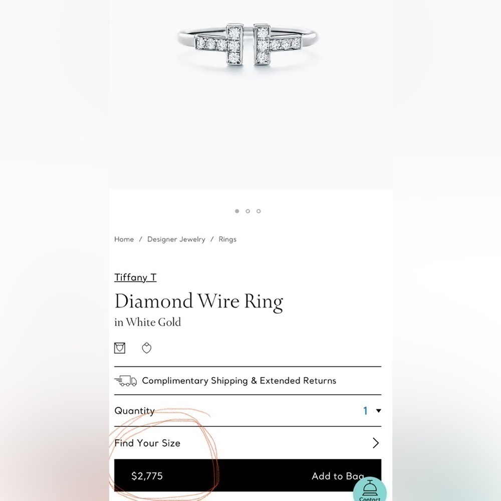 Tiffany diamond wire ring. - Picture 9 of 9